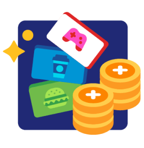 Some coins and gift cards